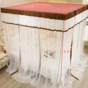 Floor Standing Dust-Proof Mosquito Net with Bracket 3-Door Palace Encrypted Mesh Tent High Quality Easy To Install Bed Curtains - Image 6