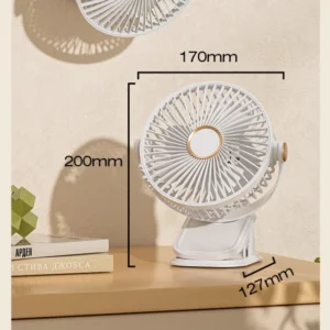 Portable Rechargeable Handheld Fans with Clips Silence Usb Power with LED Light 360° Adjustable Rotating Cooling Products - Image 3