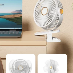 Portable Rechargeable Handheld Fans with Clips Silence Usb Power with LED Light 360° Adjustable Rotating Cooling Products - Image 4