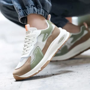 New Men's Casual Sports Shoes Outdoor Running Shoes Lace-Up White & Pink Casual Style Slip-Resistant and Wear-Resistant - Image 4