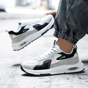 New Men's Casual Sports Shoes Outdoor Running Shoes Lace-Up White & Pink Casual Style Slip-Resistant and Wear-Resistant - Image 5
