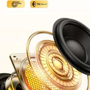 Awei Portable Bluetooth TWS dual speaker Stereo LED flashing outdoor waterproof speaker 2000mAh subwoofer with AUX cable - Image 4