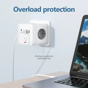 7-in-1 EU Power Strip, Power Strip Surge Protector 3 AC Outlets 3 USB 1 Type-C, Desktop Charging Station With Overload Protecti - Image 6