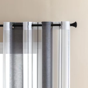 2 Panels Striped Sheer Curtains Semi Sheer Voile Window Window Treatment Grommet Top Drapes for Living-Room Bedroom Office - Image 6