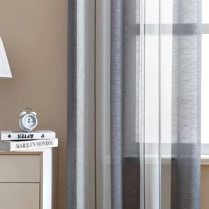 2 Panels Striped Sheer Curtains Semi Sheer Voile Window Window Treatment Grommet Top Drapes for Living-Room Bedroom Office - Image 5