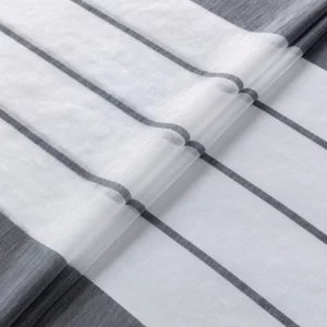 2 Panels Striped Sheer Curtains Semi Sheer Voile Window Window Treatment Grommet Top Drapes for Living-Room Bedroom Office - Image 3