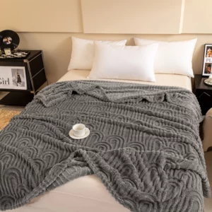 Ultra Soft 3D Jacquard Fleece Blanket Vintage Roman Column Striped Sofa Throw Blankets for Office Nap Travel Lightweight quilt - Image 3