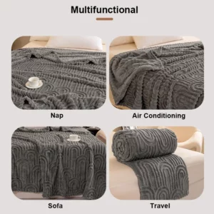 Ultra Soft 3D Jacquard Fleece Blanket Vintage Roman Column Striped Sofa Throw Blankets for Office Nap Travel Lightweight quilt - Image 6