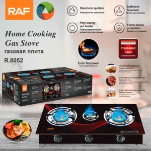 Air Force Hot Sale Home Cooking Gas Stove with Electronic Ignition and Flame Fault Protection 3 Burners - Image 3
