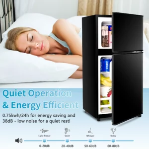 Custom Made Small Double Door Refrigerator Mini Fridge Double Door for Hotel Dormitory Apartment Use Portable Mini Fridge - Image 4