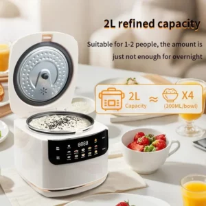 2L MultiCooker Electric Rice Cooker Non-Stick Pot 1-3 People Cooking Machine Steamed Smart Rice Congee Cooker Kitchen Appliance - Image 4
