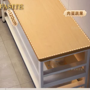 Kitchen shelf Floor-to-ceiling multi-functional vegetable cutting table Long food Microwave oven Pot storage Narrow side cabinet - Image 7