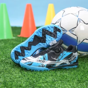 Autumn New Rotating Buckle Football Shoes Children's Outdoor Anti slip Sneaker Professional Competition Training Shoes - Image 4