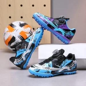 Autumn New Rotating Buckle Football Shoes Children's Outdoor Anti slip Sneaker Professional Competition Training Shoes - Image 5