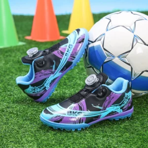 Autumn New Rotating Buckle Football Shoes Children's Outdoor Anti slip Sneaker Professional Competition Training Shoes - Image 6