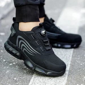 Rotary button new safety shoes for men, anti-impact and anti-piercing work shoes, fashionable men's sports shoes, and safety pro - Image 5