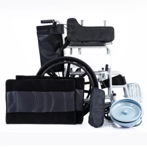 Manual Wheelchair with Commode, Heavy Duty Steel Frame, Foldable Mobility Aid for Elderly, Explosion-Proof Solid Wheels - Image 4
