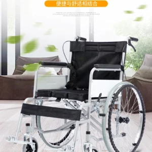 Manual Wheelchair with Commode, Heavy Duty Steel Frame, Foldable Mobility Aid for Elderly, Explosion-Proof Solid Wheels - Image 7