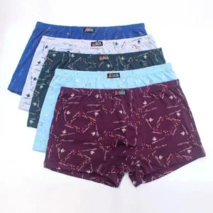 6 Pack Men's Printed Cotton Boxer Shorts Plus Size Loose Fit Mid Waist Underwear Breathable Comfortable for Big Tall Men - Image 6