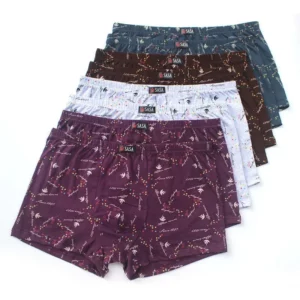 6 Pack Men's Printed Cotton Boxer Shorts Plus Size Loose Fit Mid Waist Underwear Breathable Comfortable for Big Tall Men - Image 5
