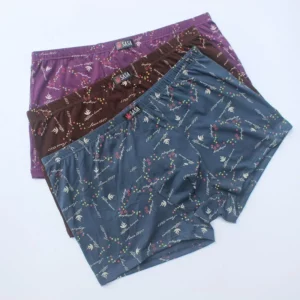 6 Pack Men's Printed Cotton Boxer Shorts Plus Size Loose Fit Mid Waist Underwear Breathable Comfortable for Big Tall Men - Image 3