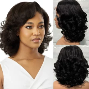 100% Malaysia Hair 250 Density Double Drawn P4 27 Ombre Highlight Bouncy Wave Wear and Go 5x5 Glueless Human Hair Bob Curly Wigs - Image 3