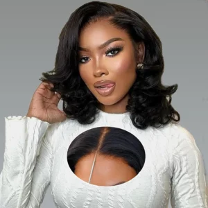 100% Malaysia Hair 250 Density Double Drawn P4 27 Ombre Highlight Bouncy Wave Wear and Go 5x5 Glueless Human Hair Bob Curly Wigs - Image 4