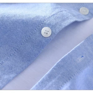 Schinteon Brand Men Summer 100% Cotton Shirt Oxford Short sleeved Smart Casual Slim Patchwork Shirt Turn-down Collar New - Image 6