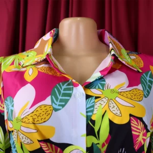 Fashion Printed Blouse & Shirts for Women 2024 Turn Down Collar Full Sleeve Single Breasted Elegant Ladies High Street Wear Tops - Image 5