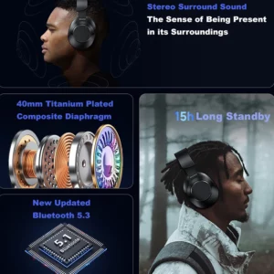 Awei A997BL PRO Wireless Headphones Bluetooth Earphones Foldable Gaming Headset Sport Headphone with Mic Music Earbuds 300mAh - Image 3