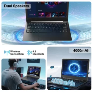 Azeyou 11.6” Laptop HD Display, N4000 Processor Student Laptop Computer 4GB,4000mAh,Russian English Keyboard OS 11 Pro Laptops - Image 3