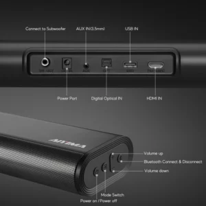 AIYIMA S07 Dolby 2.1 Sound Bar 150W Soundbars With Wireless Subwoofer for TV 3D System Speaker Bluetooth HDMI/Aux/Opt/USB - Image 4