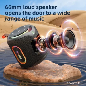 ZEALOT-M1 Speaker Portable Bluetooth Speaker with Enhanced Bass, Bluetooth 5.4, 10H Playtime, for Camping Hiking - Image 2