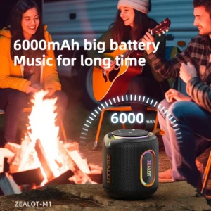 ZEALOT-M1 Speaker Portable Bluetooth Speaker with Enhanced Bass, Bluetooth 5.4, 10H Playtime, for Camping Hiking - Image 4