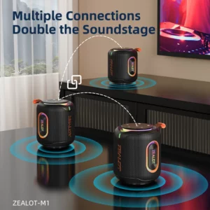ZEALOT-M1 Speaker Portable Bluetooth Speaker with Enhanced Bass, Bluetooth 5.4, 10H Playtime, for Camping Hiking - Image 5