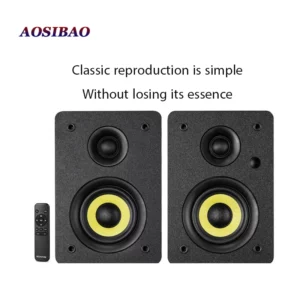 4 Inch Super Bass Speakers 80W Active Speaker 2.0 HiFi Wooden Monitor Speakers Computer USB TV Bluetooth Loudspeaker - Image 4