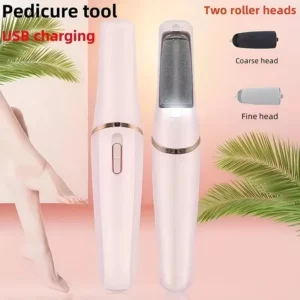 NEW USB Electric Dead Skin Pedicure Automatic Foot Grinder Rechargeable Roller Feet Pedicure Tool with 2 Removable Roller Heads - Image 3
