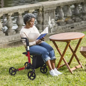 Senior High Quality Aluminium Durable Adjustable Adult Rollator Walker for Elderly - Image 6