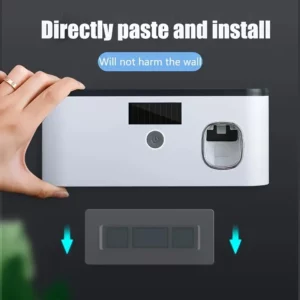 intelligent UV toothbrush sterilizer with automatic toothpaste dispenser - wall mounted, space saving, advanced UV sterilizatio - Image 5