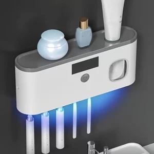intelligent UV toothbrush sterilizer with automatic toothpaste dispenser - wall mounted, space saving, advanced UV sterilizatio - Image 7