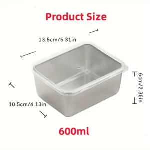 6-Piece Stainless Steel Food Storage Containers Set With Lids - Leakproof, Stackable & Reusable For Camping, Picnics, School - Image 2