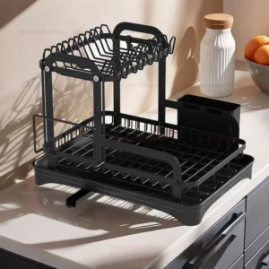 Storage rack Kitchen storage rack Small household dishes drain rack Multi-functional bowl and chopstick storage box - Image 1