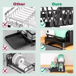 Storage rack Kitchen storage rack Small household dishes drain rack Multi-functional bowl and chopstick storage box - Image 5