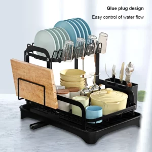 Storage rack Kitchen storage rack Small household dishes drain rack Multi-functional bowl and chopstick storage box - Image 6