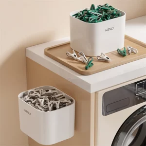 24/36pcs Clothes Pins With Storage Basket Plastic Laundry Hanging Pegs Clips Household Food Clip Socks Underwear Rack Holder - Image 2