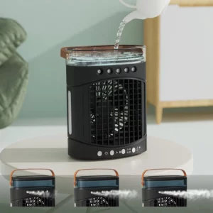 Multi-function Air Conditioning Cooling Fan Mini Desktop Spray Refrigeration Night Light USB Charging Humidification - Image 4