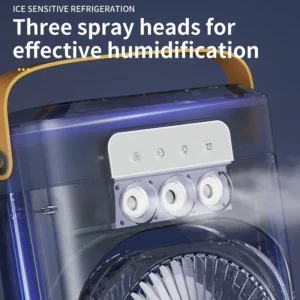 Portable air conditioning fan household 5000 mA desk humidifier small fan office three hole spray fan with color night light - Image 5