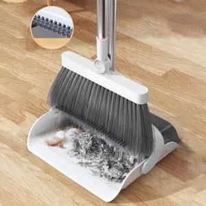 Broom Foldabl Dustpan Cleaning Tool Set Comb Teeth 180° Rotation Combo Upright Standing Portable Kitchen Floor Pet Hair - Image 2