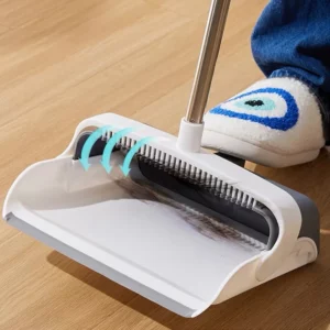 Broom Foldabl Dustpan Cleaning Tool Set Comb Teeth 180° Rotation Combo Upright Standing Portable Kitchen Floor Pet Hair - Image 4
