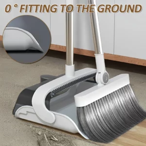 Broom Foldabl Dustpan Cleaning Tool Set Comb Teeth 180° Rotation Combo Upright Standing Portable Kitchen Floor Pet Hair - Image 7
